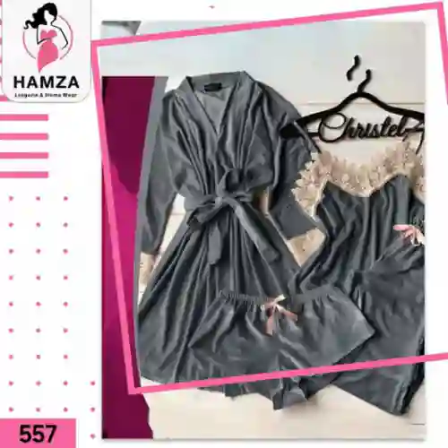 بيجامه قطيفة 4 قطعه